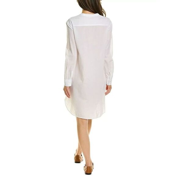 New James Perse Women's Mandarin Collar Shirtdress White Size 3 Large - Picture 2 of 6